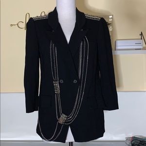 LaRok Luxe Blazer with metal chain detail